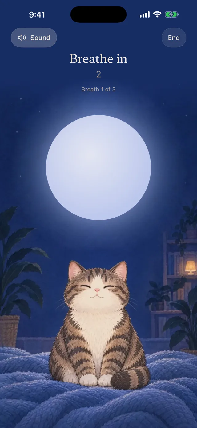 Breathing at night under the moon